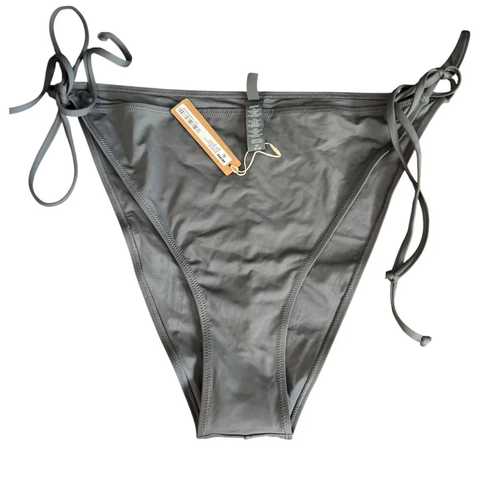 SKIMS Recycled Swim‎ Tie Bikini Bottoms Gunmetal 4X NWT